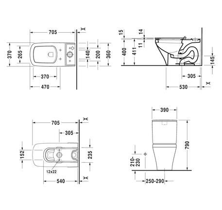 Bồn cầu hai khối Durastyle 588.45.383